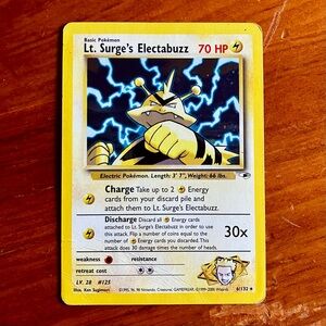 Pokémon Lt. Surge’s Electabuzz Rare Holographic Card